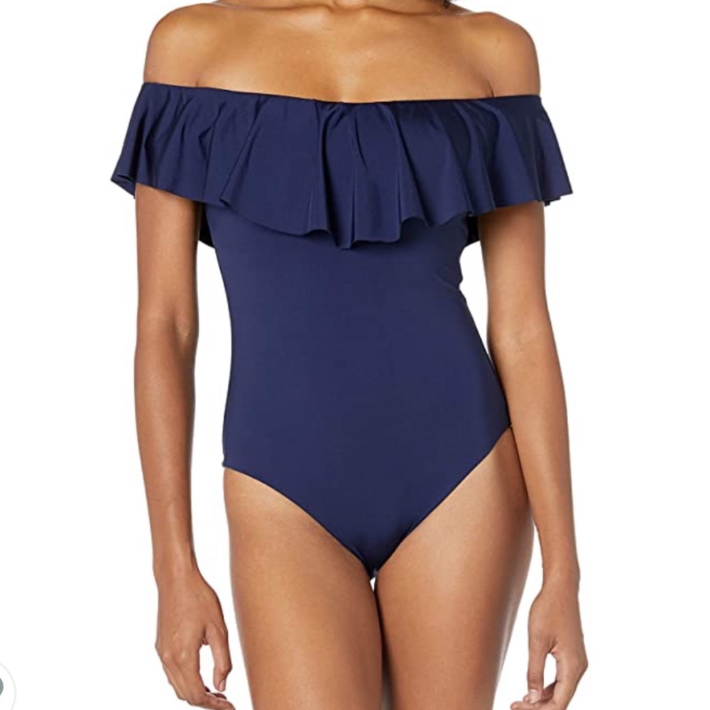 Trina Turk Off The Shoulder Ruffle Swimsuit
